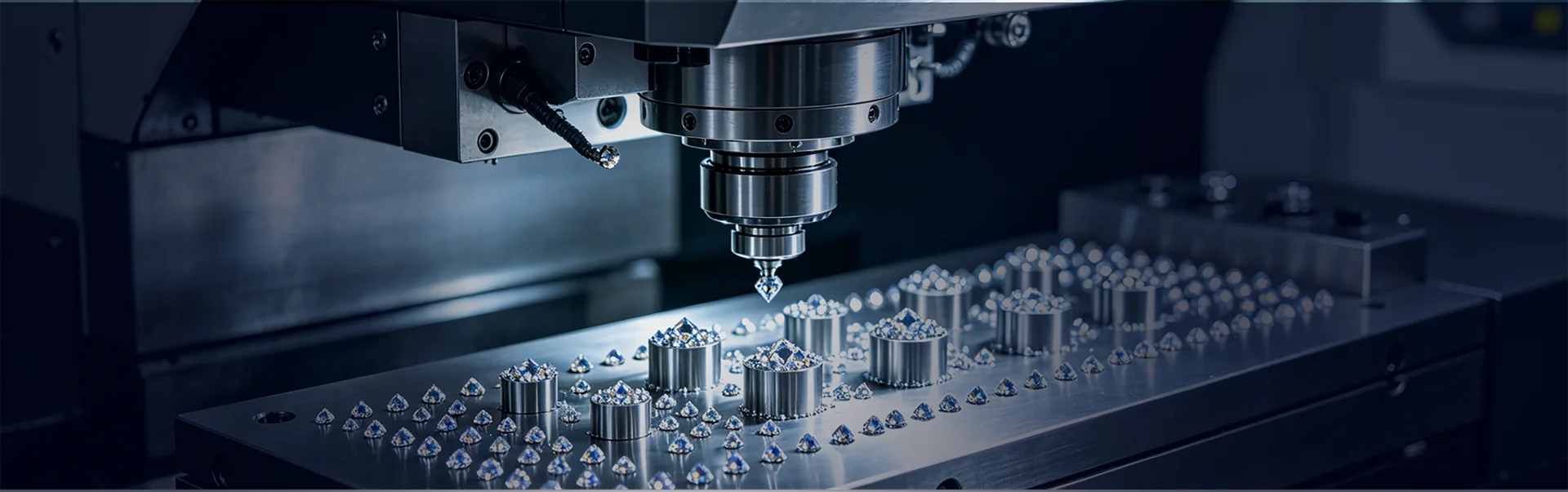 CNC jewelry manufacturing equipment background