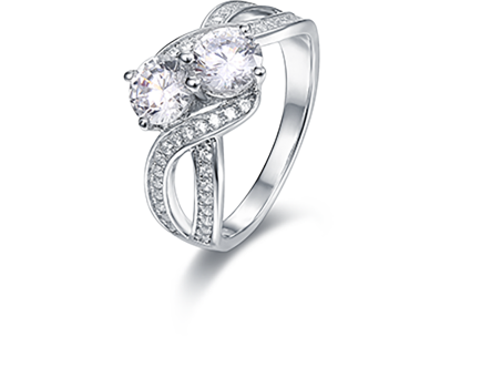 Split shank lab-grown diamond ring