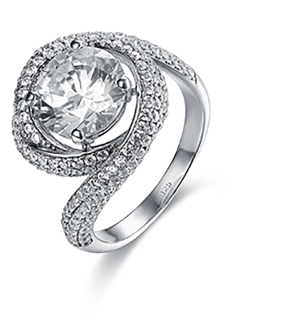 Lab-grown diamond melee solitaire ring
