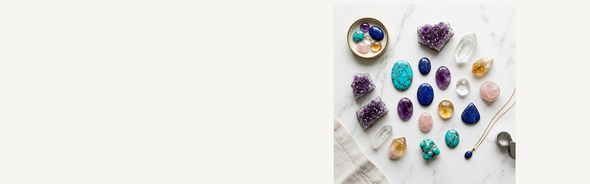 Authentic natural gemstones banner