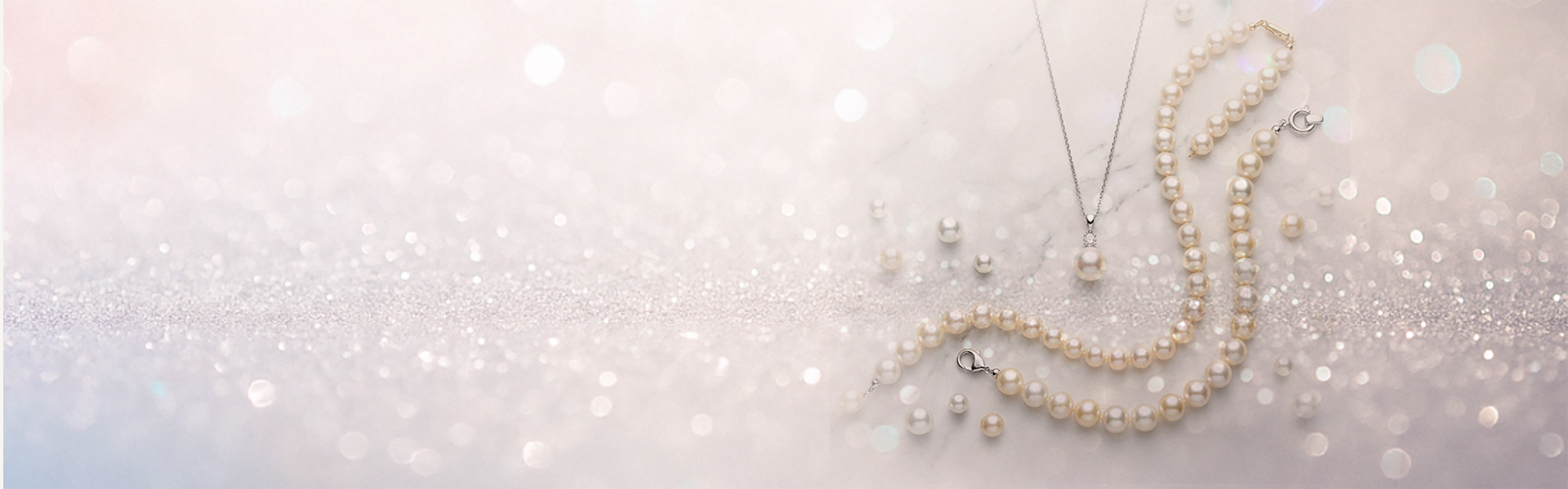 Exquisite pearl necklace banner