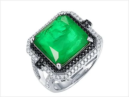 Hydrothermal emerald ring