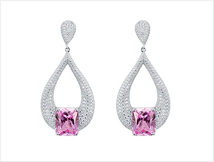 Hydrothermal emerald earrings
