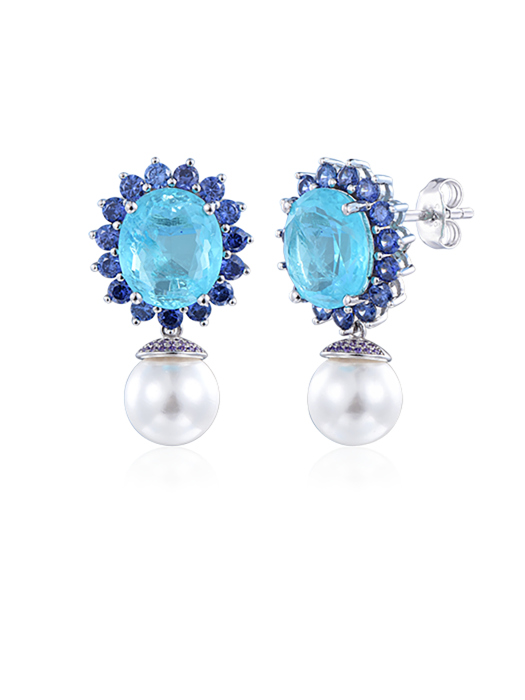 Certified lab-grown emerald drop earrings