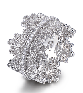 Russian cubic zirconia ornate ring