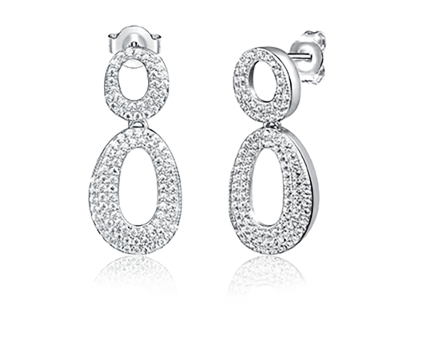 Infinity bow CZ earrings