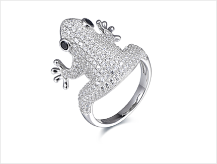 Frog design CZ ring