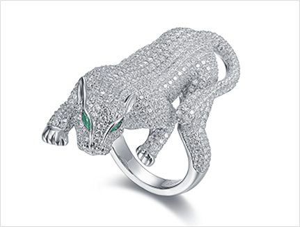 Panther design CZ ring