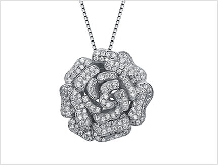 Rose flower CZ pendant