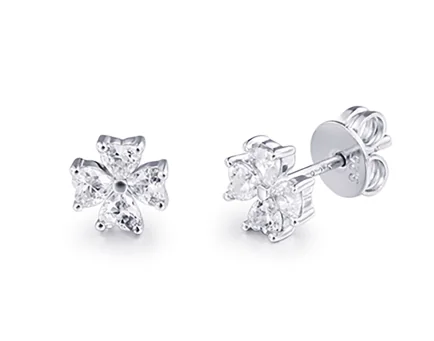 Flower CZ stud earrings wholesale