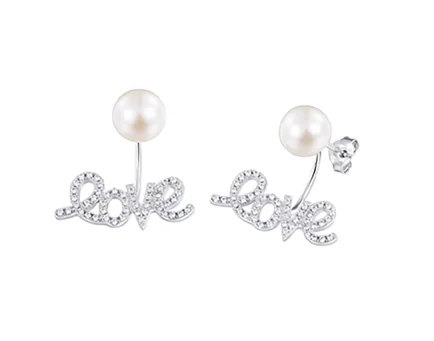 Pearl love earrings wholesale