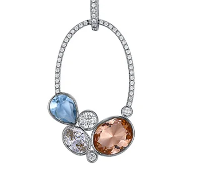 Gemstone cluster pendant necklace sample