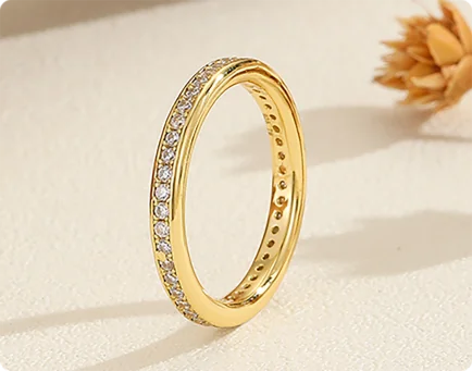 Gold eternity band ring