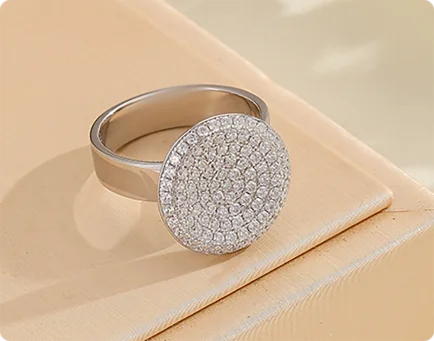 Pave signet ring for retailers