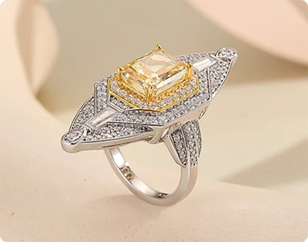 Marquise champagne gemstone ring