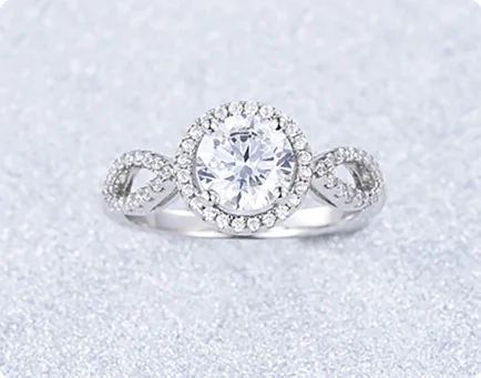 Halo twist bridal ring