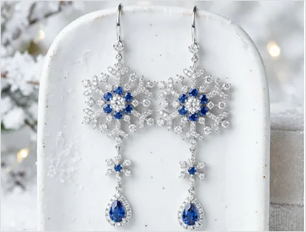 Frost snowflake earrings christmas collection