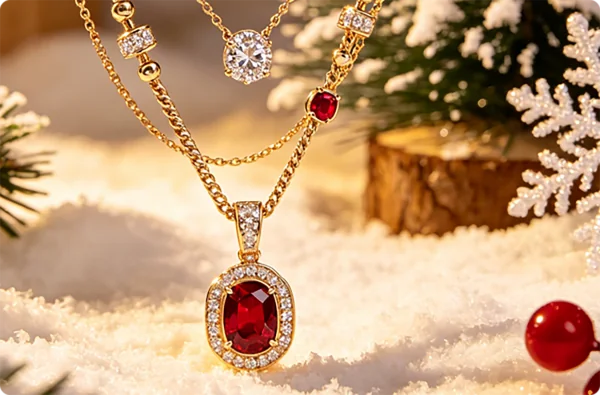 Winter layered station necklaces