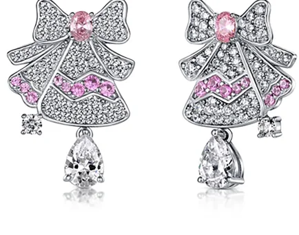 Christmas tree bow earrings