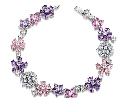 Amethyst floral tennis bracelet